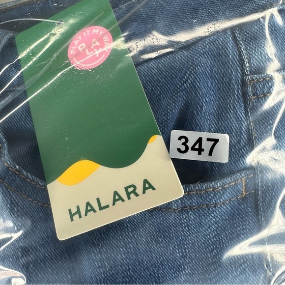 NWT Halara Washed Denim Bleached Blue Size Large - Picture 9 of 9